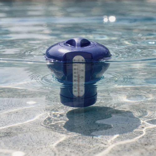 Úszó medencevegyszer-adagoló hőmérővel 200 g-os tablettához