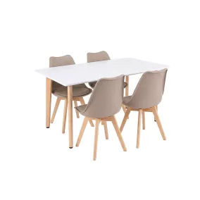 Silla 120 4+1 étkező garnitúra fehér-bézs