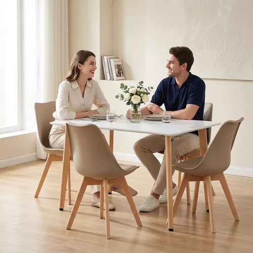 Silla 120 4+1 étkező garnitúra fehér-bézs