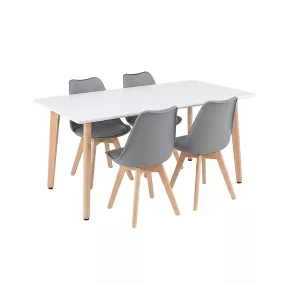 Silla 150 4+1 étkező garnitúra fehér-szürke