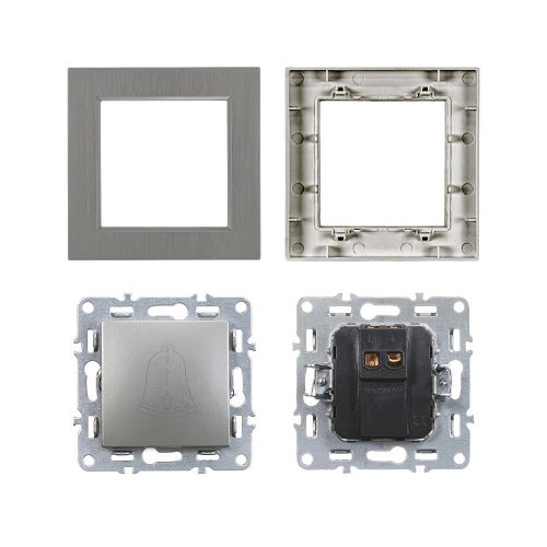 Nova csengő kapcsoló 101N szürke szálcsiszolt kerettel