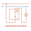 Nova kettős egy áramkörös egypólusú kapcsoló 101 fehér kerettel