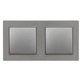   Nova kettős kereszt kapcsoló 107 szürke szálcsiszolt dupla kerettel