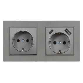   Nova dugalj USB csatlakozóval szürke szálcsiszolt kerettel