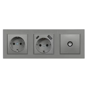   Nova dugalj, USB, TV csatlakozóval szürke szálcsiszolt kerettel