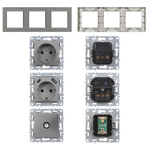 Nova dugalj, USB, TV csatlakozóval szürke szálcsiszolt kerettel