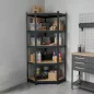 Nagy teherbírású sarokpolc 180x70x40-40 cm 175 kg fekete