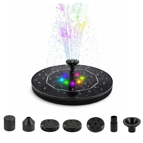 Napelemes szökőkút led világítással 16 cm