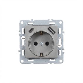 Nova csatlakozóaljzat USB csatlakozóval szürke