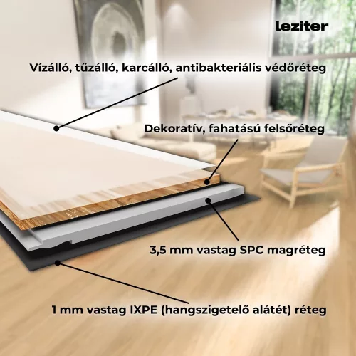 Leziter Campo tölgy Vinyl SPC fózolt padló