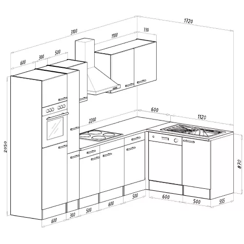 Yorki 310 sarok konyhabútor sütős és mikrohullámű sütős kivitelben
