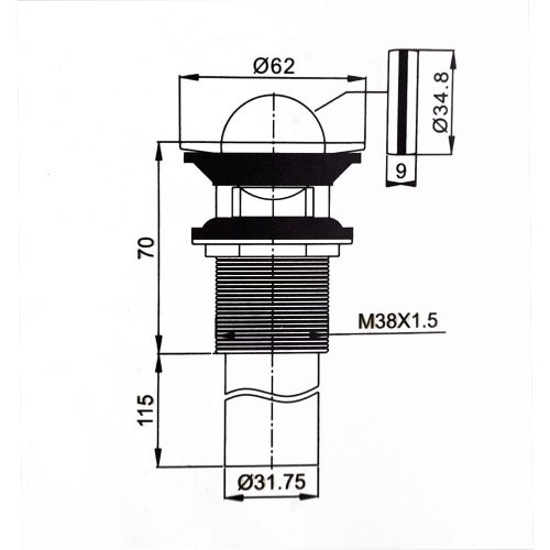 Mosdó leeresztő túlfolyós mosdóhoz