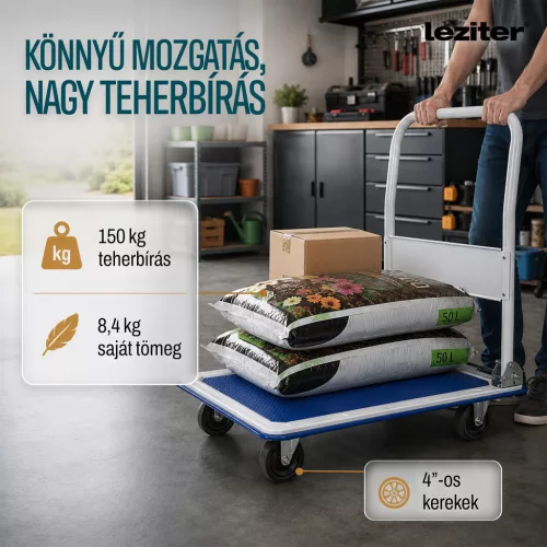 Szállító raktári kézikocsi 150 Kg