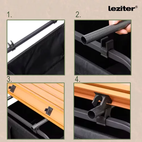 Összecsukható prémium kerti strandkocsi asztallal szürke