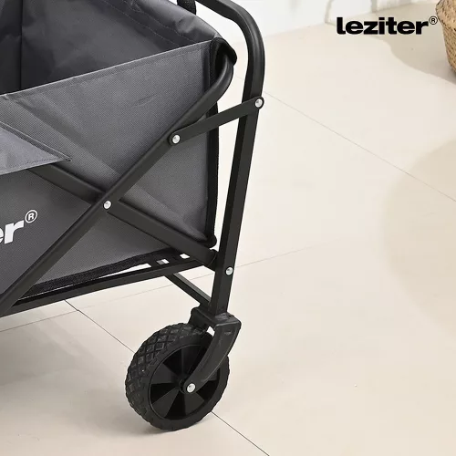 Összecsukható standard kerti strandkocsi asztallal szürke