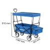 Összecsukható kerti strandkocsi tetővel kék