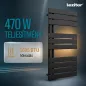   Solaro Design törölközőszárító radiátor 1000x500 mm fekete