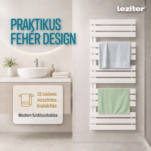 Solaro Design törölközőszárító radiátor 1400x600 mm fehér