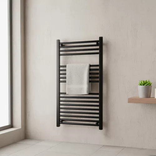 Egyenes törölközőszárító radiátor 1000x500 mm fekete