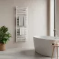 Íves törölközőszárító radiátor 1200x500 mm fehér