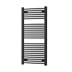 Íves törölközőszárító radiátor 1200x600 mm fekete