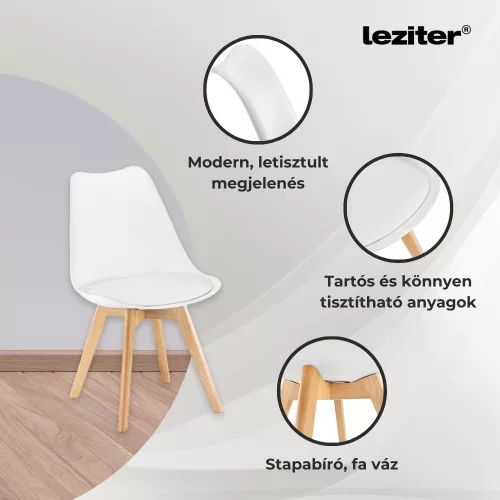Velon 4+1 étkező garnitúra fehér-fehér