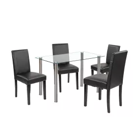 Karin 4+1 étkező garnitúra fehér-fekete