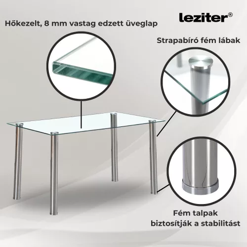 Karin 4+1 étkező garnitúra fehér-fekete