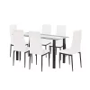 Denton 6+1 étkező garnitúra fehér-fekete
