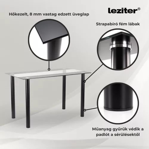 Denton 6+1 étkező garnitúra fehér-fekete