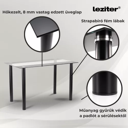 Cadiz 4+1 étkező garnitúra fekete-szürke