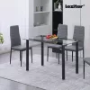 Riona 140 cm szögletes üveg étkezőasztal