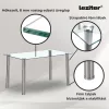 Berna 140 cm szögletes üveg étkezőasztal