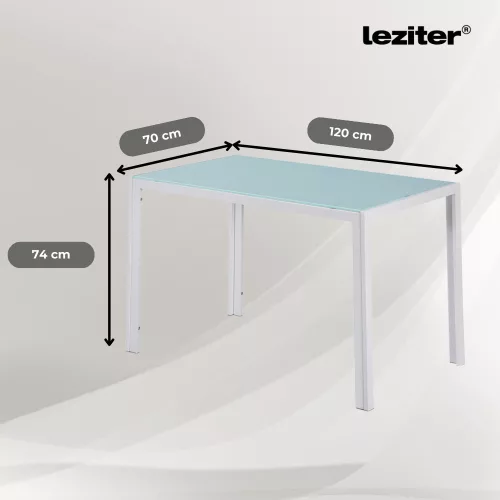 Ezra 120 cm szögletes üveg étkezőasztal