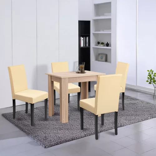 Leon 4+1 étkező garnitúra sonoma tölgy-bézs