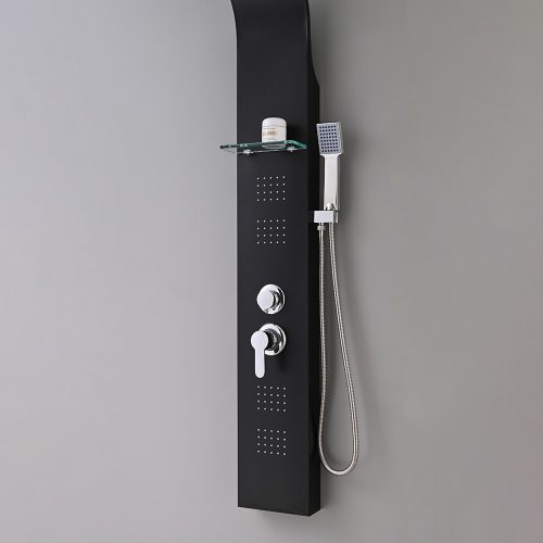 Alegro Black hidromasszázs zuhanypanel, rozsdamentes acél