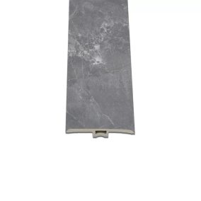   Vinyl SPC padló burkolatváltó Fjord márvány mintás sötét szürke 2400x45x6 mm