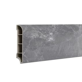   Vinyl SPC padlószegély Fjord márvány mintás sötét szürke 2400x60x12 mm