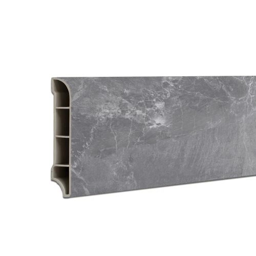 Vinyl SPC padlószegély Fjord márvány mintás sötét szürke 2400x60x12 mm