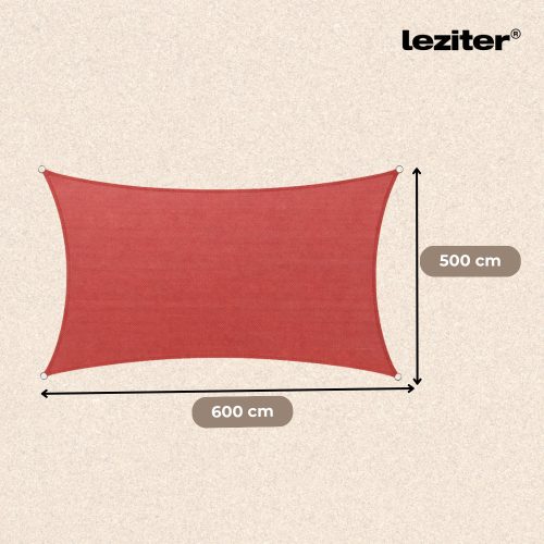 Rana napvitorla négyszög alakú 5x6 m piros