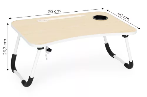 Összecsukható laptop asztal 60x40 cm USB porttal