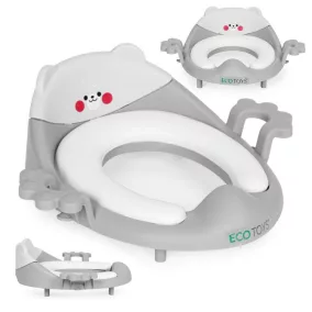 Wc szűkítő ülőke fülekkel puha párnával szürke