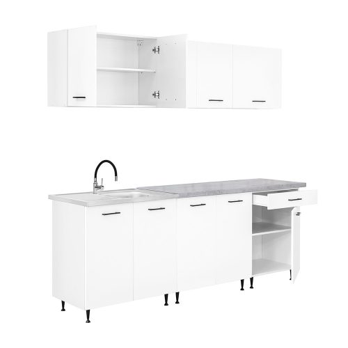 Primo 220 konyhabútor fehér, chromix munkalappal