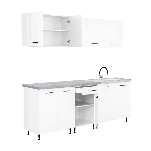 Primo 220 konyhabútor fehér, chromix munkalappal