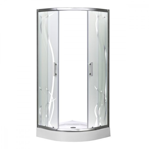 Spirit Bamboo 80x80 cm íves zuhanykabin zuhanytálcával