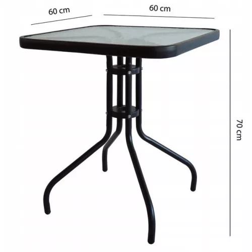 60 cm-es szögletes kerti asztal