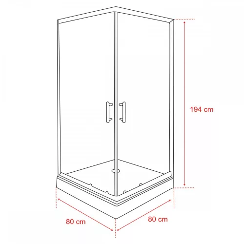 Spirit Matt 80x80 cm szögletes zuhanykabin, zuhanytálcával