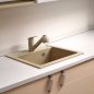   Nia szögletes egy medencés gránit mosogató szifonnal bézs