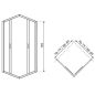   Tiara Square Gold 90x90 cm szögletes zuhanykabin zuhanytálca nélkül