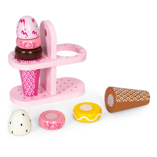 Fa Velcro fagyikészlet 9 darab szeletelő játék